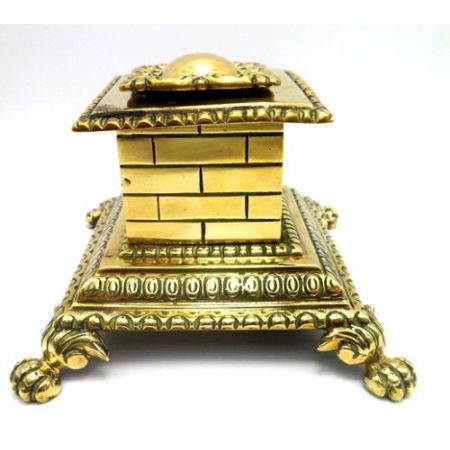 Antikes viktorianisches Messing Tintenfass Schornstein original englisch 1860