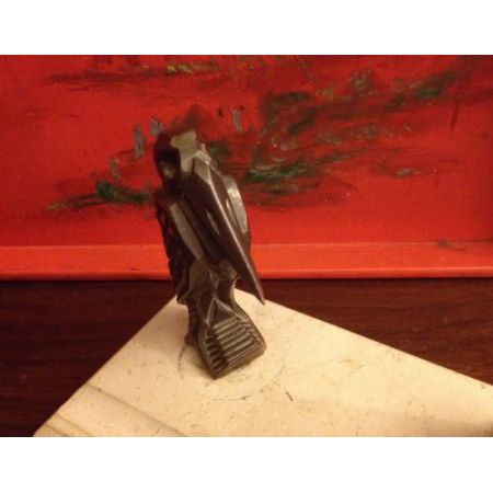 Antikes Art Deco  Pelikan Stifthalter Tintenfass Bronze Marmor 1930