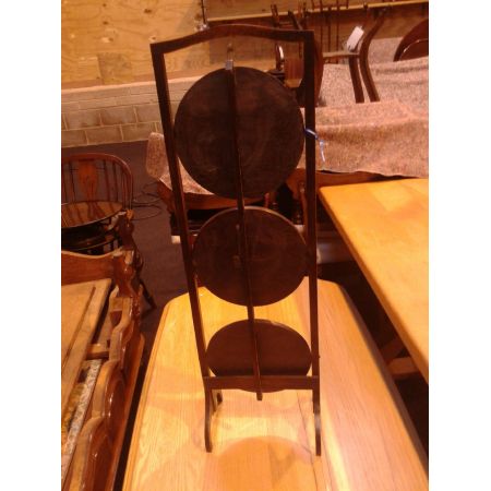 Englischer Antiker Kuchenständer Mahagoni Etagere klappbar 1910