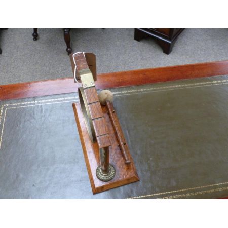 Original antiker Messing Dinner Gong Eiche englisch 1850