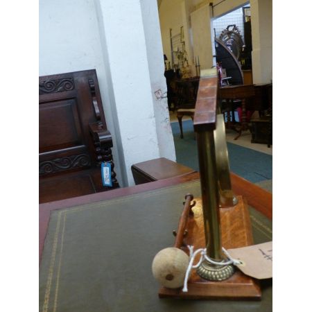 Original antiker Messing Dinner Gong Eiche englisch 1850