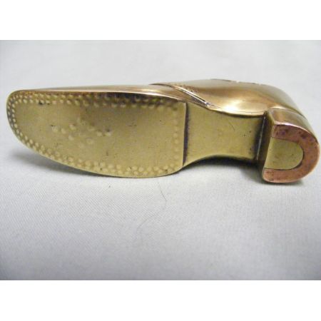Edwardianische Antike Englische Schnupftabak Dose Messing Schuh 1890