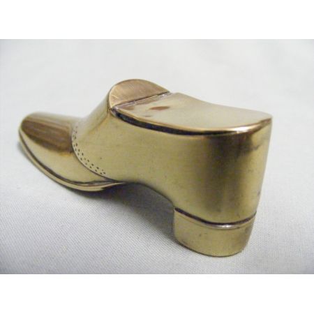 Edwardianische Antike Englische Schnupftabak Dose Messing Schuh 1890