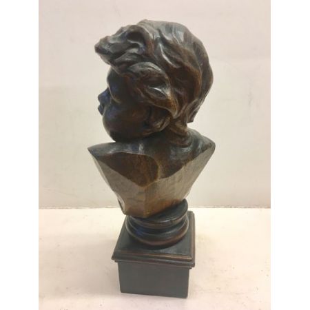 Antike Holzfigur Skulptur Cherub Holz Büste Engel 1850