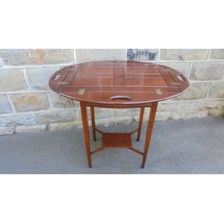 Edwardianischer Antiker Mahagoni Butlers Tray Tisch 1890