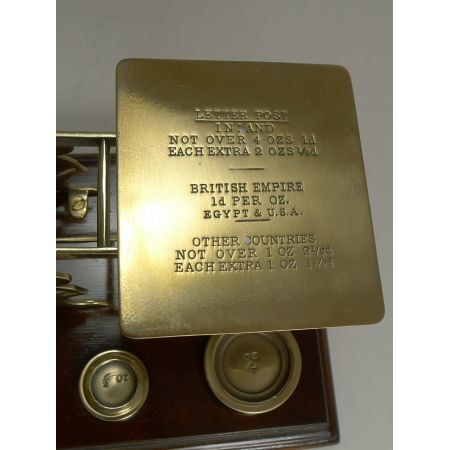 Herrliche Antike Englische Mahagoni & Messing Brief Waage 1900