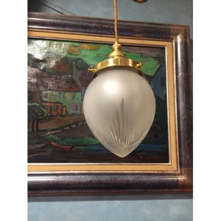 Original Antike Englische edwardianische geschnittene Glaslaterne ca. 1920