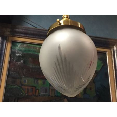 Original Antike Englische edwardianische geschnittene Glaslaterne ca. 1920