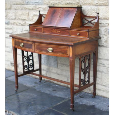 Original Antiker Englischer Edwardianischer Damen Schreibtisch ca. 1900