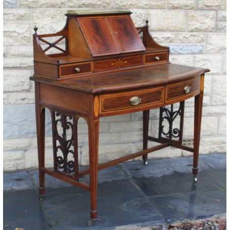 Original Antiker Englischer Edwardianischer Damen Schreibtisch ca. 1900