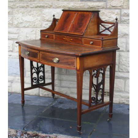 Original Antiker Englischer Edwardianischer Damen Schreibtisch ca. 1900