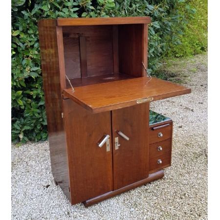 Antikes original französisches Nussbaum Sideboard Cocktailschrank 1930