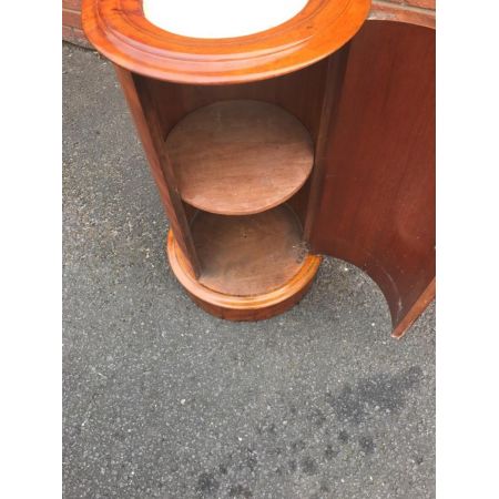 Viktorianischer Nussbaum Nachtschrank antik Marmor englisch 1850