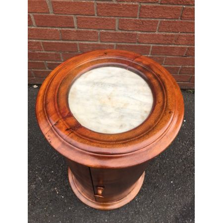 Viktorianischer Nussbaum Nachtschrank antik Marmor englisch 1850