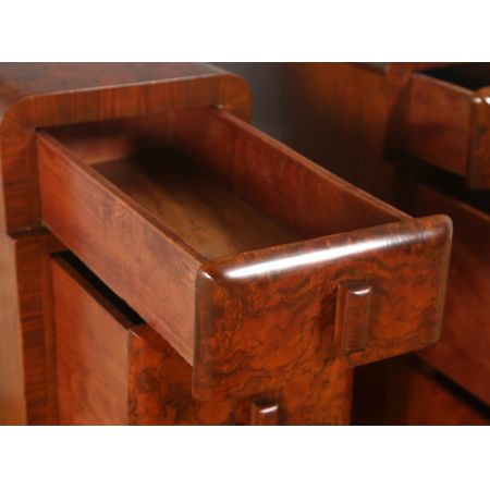 Schönes Paar original antike Art Deco Nachtschränke Nussbaum Englisch 1930