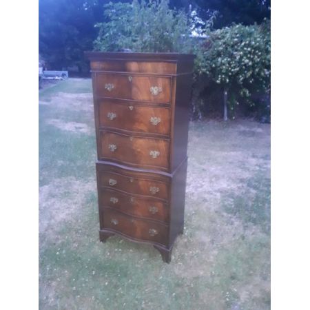 Schmale hohe original antike massive Kommode englisch 1920