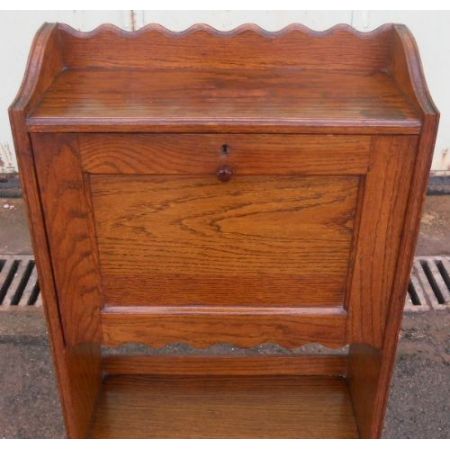 Schlanker original antiker Eichen Sekretär mit Regalen englisch 1920 