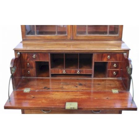 Original antiker George III Mahagoni Bücherschrank Sekretär englisch ca 1790