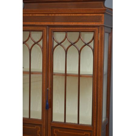 Edwardianische original antike Mahagoni Vitrine England 1900