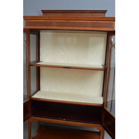 Edwardianische original antike Mahagoni Vitrine England 1900