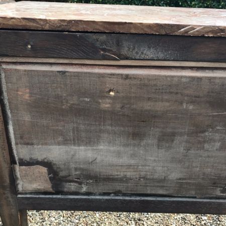 Französische Nussbaum & Kingwood Kommode antik Marmor 1860