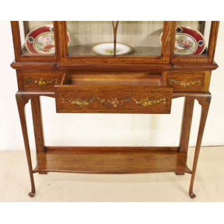 Herrliche antike edwardianische Satinholz Vitrine England 1900