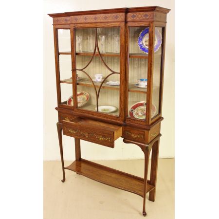 Herrliche antike edwardianische Satinholz Vitrine England 1900