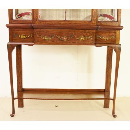 Herrliche antike edwardianische Satinholz Vitrine England 1900