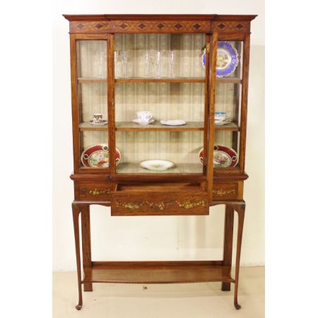 Herrliche antike edwardianische Satinholz Vitrine England 1900