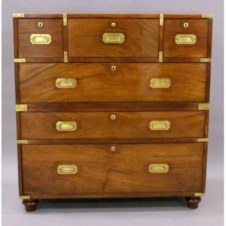 Herrliche antike Mahagoni Militär Kommode Sekretär England ca 1850