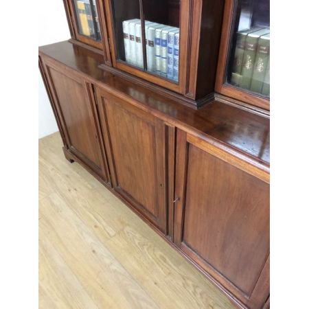 Edwardianisches Antikes Breakfront Mahagoni Bücherregal englisch 1900