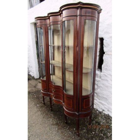 Antike original edwardianische Mahagoni Vitrine England 1890