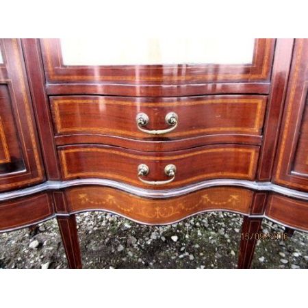 Antike original edwardianische Mahagoni Vitrine England 1890