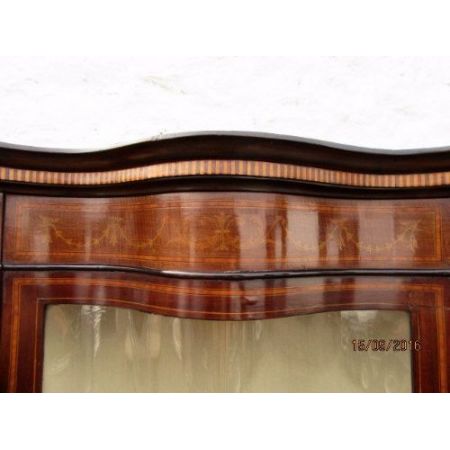 Antike original edwardianische Mahagoni Vitrine England 1890