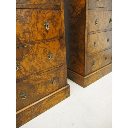 Schönes Paar original antike viktorianische Nussbaum Kommoden 1890