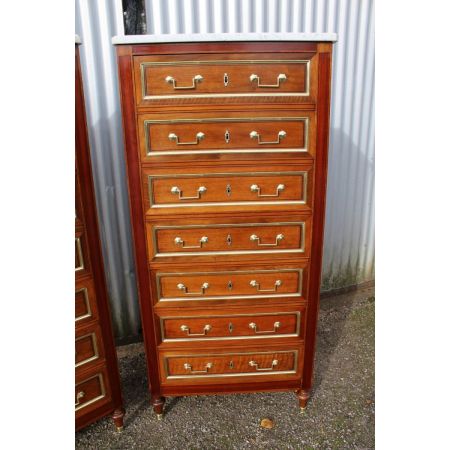 2 Original antike hohe Mahagoni Kommoden England 1900