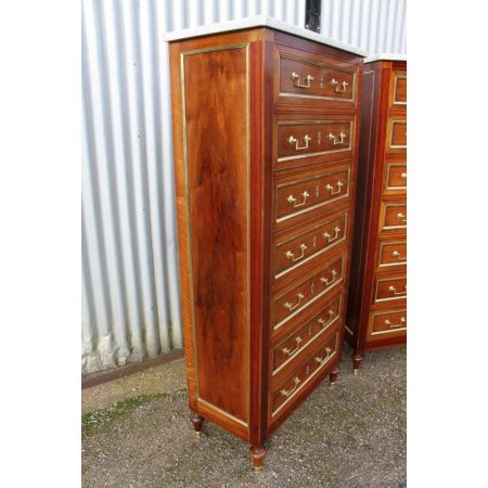 2 Original antike hohe Mahagoni Kommoden England 1900