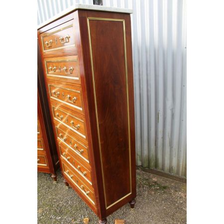 2 Original antike hohe Mahagoni Kommoden England 1900