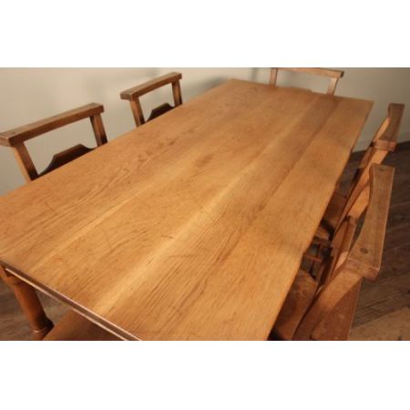 Englischer Antiker Arts & Crafts Kloster Eichen Esstisch 1900