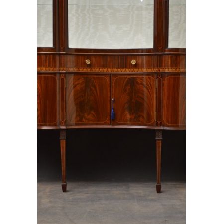 Spätviktorianische Mahagoni Vitrine original antik 1890