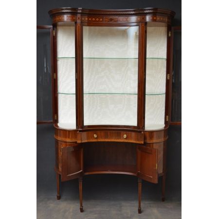 Spätviktorianische Mahagoni Vitrine original antik 1890