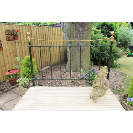 Original viktorianisches englisches Gusseisen Messing Bett antik 1850