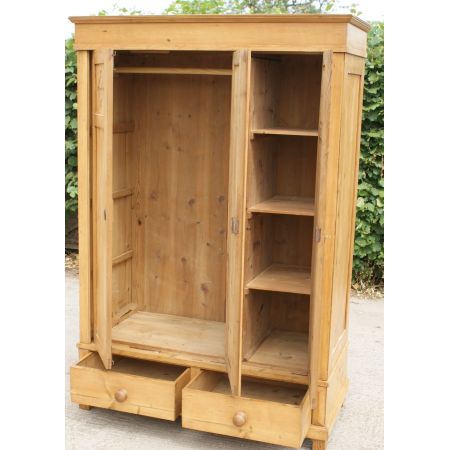 Deutscher antiker Kiefernholz Kleiderschrank original 1900