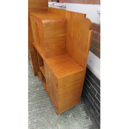 Art Deco Antike Nussbaum Vitrine England 1920