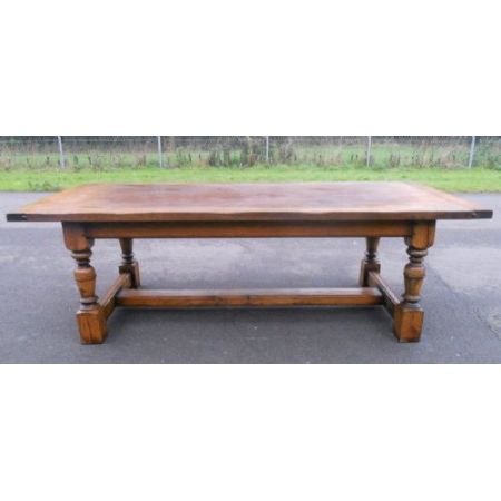 Original jakobinischer antiker Eichen Esstisch Klostertisch englisch 1920