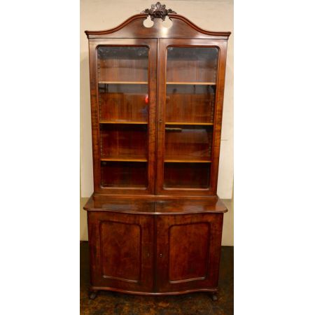 Original antiker viktorianischer Nussbaum Bücherschrank Frankreich 1850