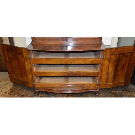 Original antiker viktorianischer Nussbaum Bücherschrank Frankreich 1850