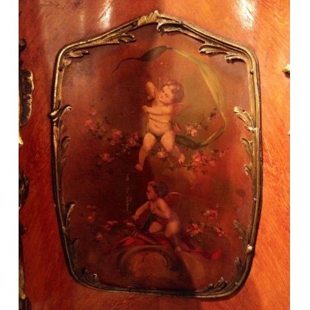 Original antike französische Königsholz Vitrine Intarsien 1880