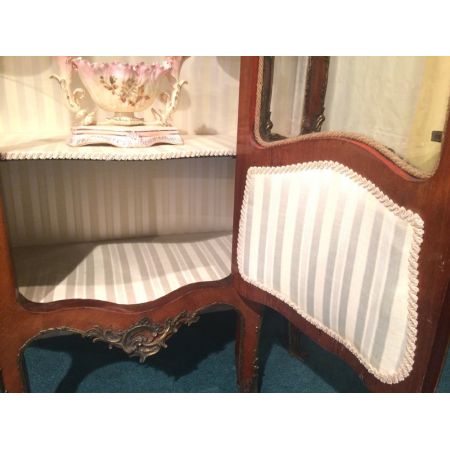 Original antike französische Königsholz Vitrine Intarsien 1880