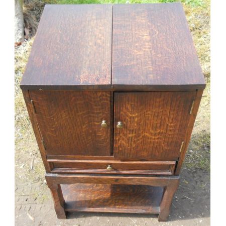 Seltener Antiker Englischer Eichen Nähkasten ca. 1920